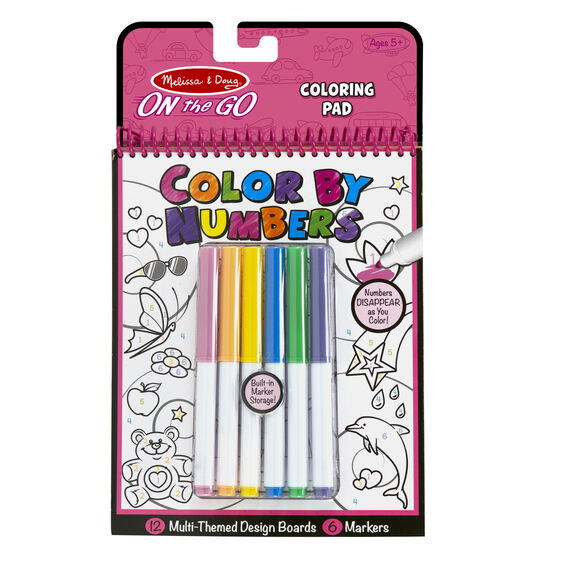 Melissa & Doug On the Go Color by Numbers Coloring Pad Pink
